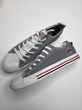 OHIO STATE Buckeyes gray red lace up sneakers women 9 -men 7 SKICKS